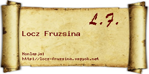 Locz Fruzsina névjegykártya